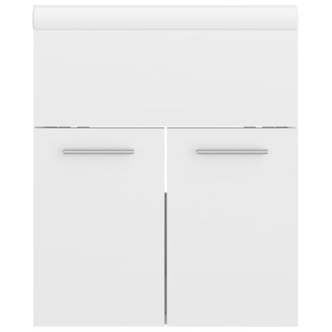 vidaXL Sink Cabinet with Built-in Basin High Gloss White Engineered Wood