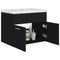 vidaXL Sink Cabinet with Built-in Basin Black Engineered Wood