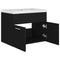 vidaXL Sink Cabinet with Built-in Basin Black Engineered Wood