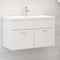 vidaXL Sink Cabinet with Built-in Basin White Engineered Wood
