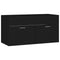 vidaXL Sink Cabinet with Built-in Basin Black Engineered Wood