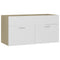 vidaXL Sink Cabinet with Built-in Basin White and Sonoma Oak Engineered Wood