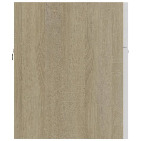 vidaXL Sink Cabinet with Built-in Basin White and Sonoma Oak Engineered Wood