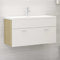 vidaXL Sink Cabinet with Built-in Basin White and Sonoma Oak Engineered Wood