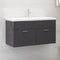 vidaXL Sink Cabinet with Built-in Basin High Gloss Grey Engineered Wood