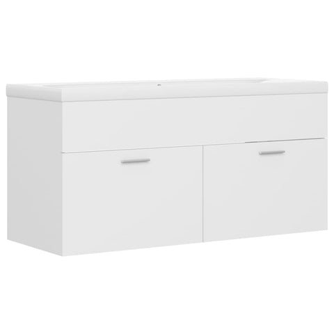 vidaXL Sink Cabinet with Built-in Basin White Engineered Wood