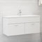 vidaXL Sink Cabinet with Built-in Basin White Engineered Wood