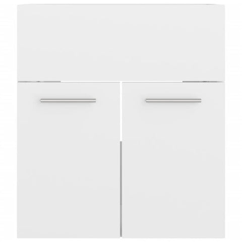 vidaXL Bathroom Furniture Set High Gloss White Engineered Wood