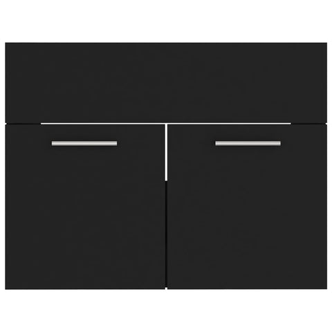 vidaXL Bathroom Furniture Set Black Engineered Wood