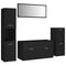 vidaXL Bathroom Furniture Set Black Engineered Wood