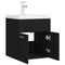 vidaXL Sink Cabinet with Built-in Basin Black Engineered Wood