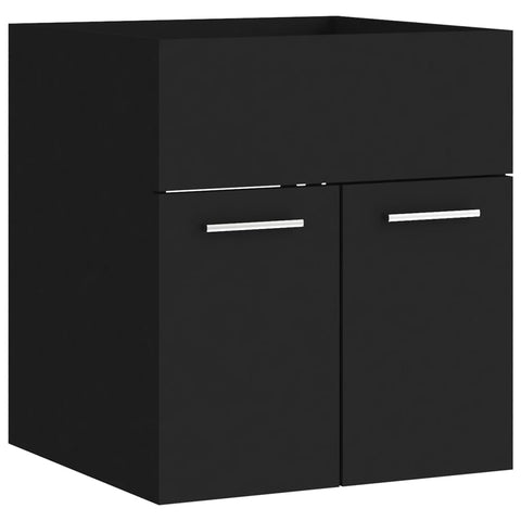 vidaXL Sink Cabinet with Built-in Basin Black Engineered Wood