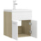 vidaXL Sink Cabinet with Built-in Basin White and Sonoma Oak Engineered Wood