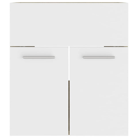 vidaXL Sink Cabinet with Built-in Basin White and Sonoma Oak Engineered Wood