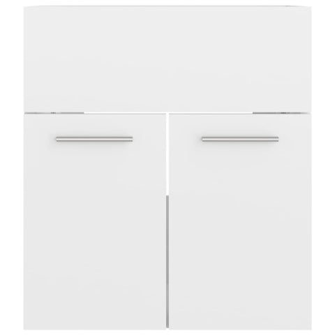vidaXL Sink Cabinet with Built-in Basin High Gloss White Engineered Wood