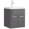 vidaXL Sink Cabinet with Built-in Basin High Gloss Grey Engineered Wood