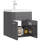 vidaXL Sink Cabinet with Built-in Basin High Gloss Grey Engineered Wood
