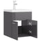 vidaXL Sink Cabinet with Built-in Basin High Gloss Grey Engineered Wood