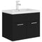 vidaXL Sink Cabinet with Built-in Basin Black Engineered Wood
