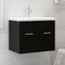 vidaXL Sink Cabinet with Built-in Basin Black Engineered Wood