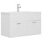 vidaXL Sink Cabinet with Built-in Basin White Engineered Wood
