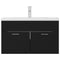 vidaXL Sink Cabinet with Built-in Basin Black Engineered Wood
