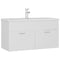 vidaXL Sink Cabinet with Built-in Basin White Engineered Wood