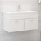 vidaXL Sink Cabinet with Built-in Basin White Engineered Wood