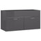 vidaXL Sink Cabinet with Built-in Basin High Gloss Grey Engineered Wood