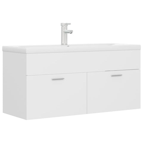 vidaXL Sink Cabinet with Built-in Basin White Engineered Wood