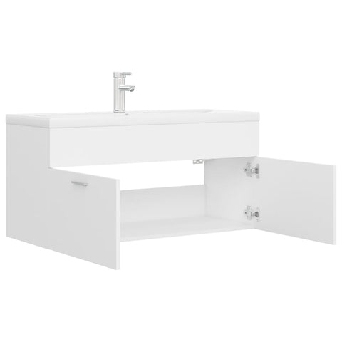 vidaXL Sink Cabinet with Built-in Basin White Engineered Wood
