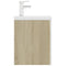 vidaXL Sink Cabinet with Built-in Basin White and Sonoma Oak Engineered Wood