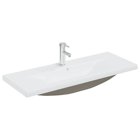 vidaXL Sink Cabinet with Built-in Basin White and Sonoma Oak Engineered Wood