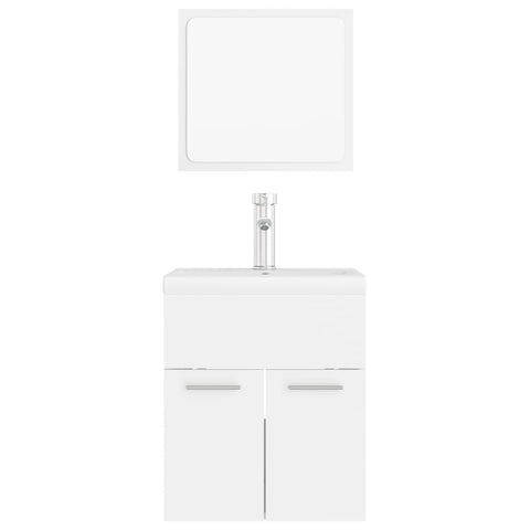 vidaXL Bathroom Furniture Set White Engineered Wood