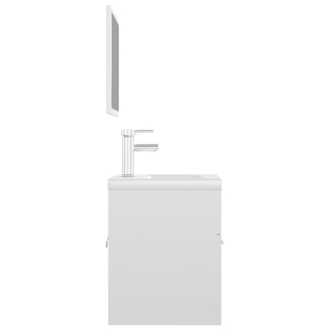 vidaXL Bathroom Furniture Set High Gloss White Engineered Wood