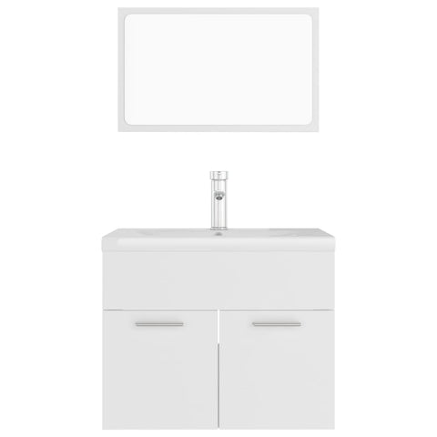 vidaXL Bathroom Furniture Set White Engineered Wood