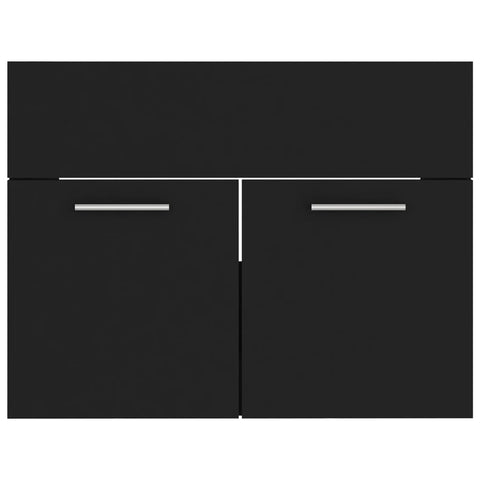 vidaXL Bathroom Furniture Set Black Engineered Wood