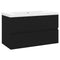 vidaXL Sink Cabinet with Built-in Basin Black Engineered Wood