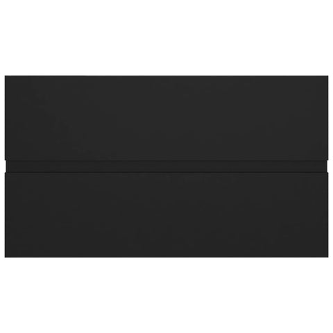 vidaXL Sink Cabinet with Built-in Basin Black Engineered Wood