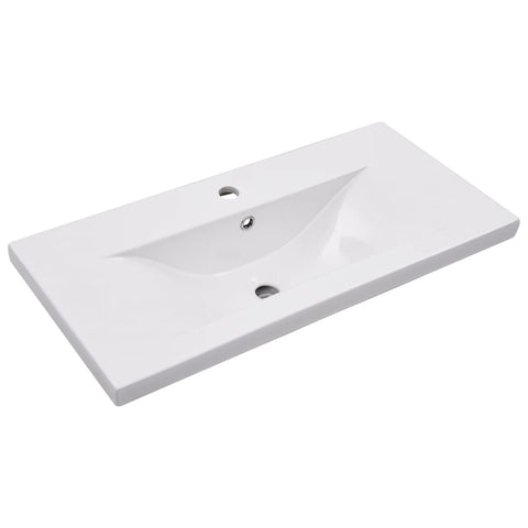vidaXL Sink Cabinet with Built-in Basin Black Engineered Wood