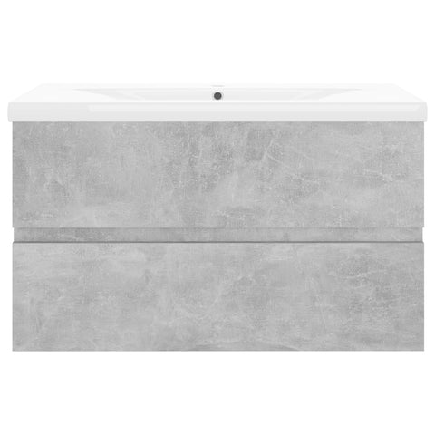 vidaXL Sink Cabinet with Built-in Basin Concrete Grey Engineered Wood