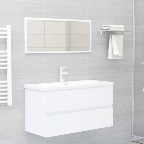 vidaXL Sink Cabinet with Built-in Basin White Engineered Wood