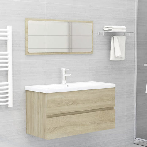 vidaXL Sink Cabinet with Built-in Basin Sonoma Oak Engineered Wood