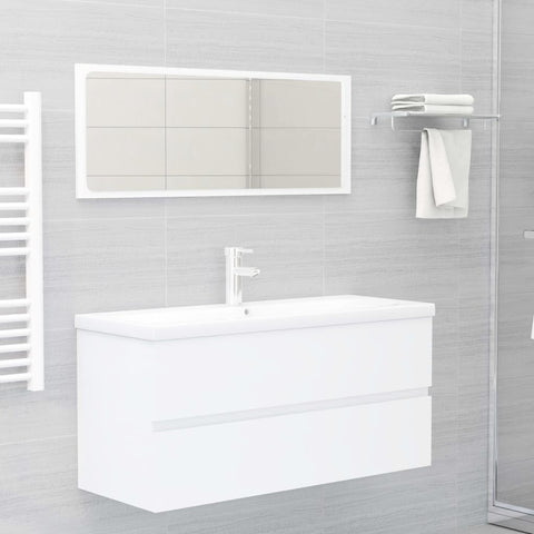 vidaXL Sink Cabinet with Built-in Basin White Engineered Wood