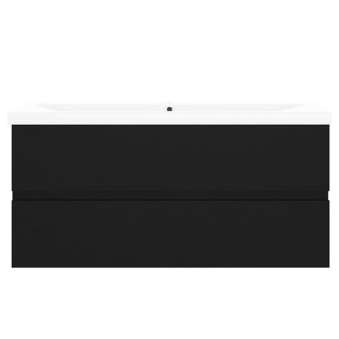 vidaXL Sink Cabinet with Built-in Basin Black Engineered Wood