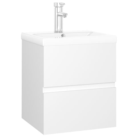 vidaXL Sink Cabinet with Built-in Basin White Engineered Wood