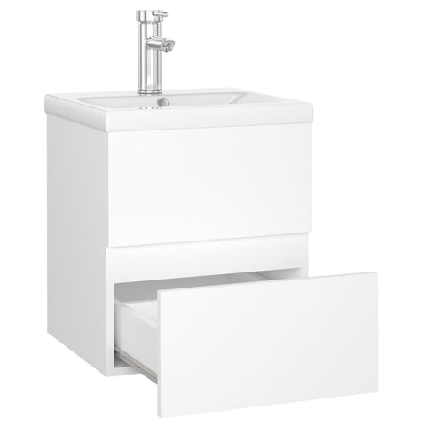 vidaXL Sink Cabinet with Built-in Basin White Engineered Wood