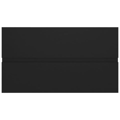 vidaXL Sink Cabinet with Built-in Basin Black Engineered Wood
