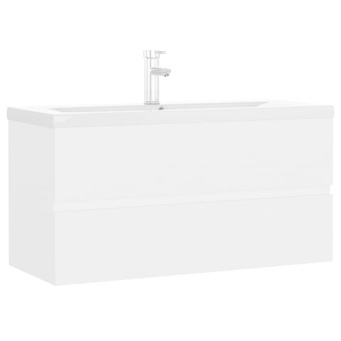 vidaXL Sink Cabinet with Built-in Basin White Engineered Wood
