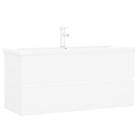 vidaXL Sink Cabinet with Built-in Basin White Engineered Wood